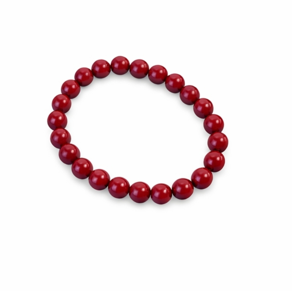 Natural Stone Bead Stretch Bracelet Set | Cinnabar Quartz & Pink Rhodonite - Picture 2 of 3